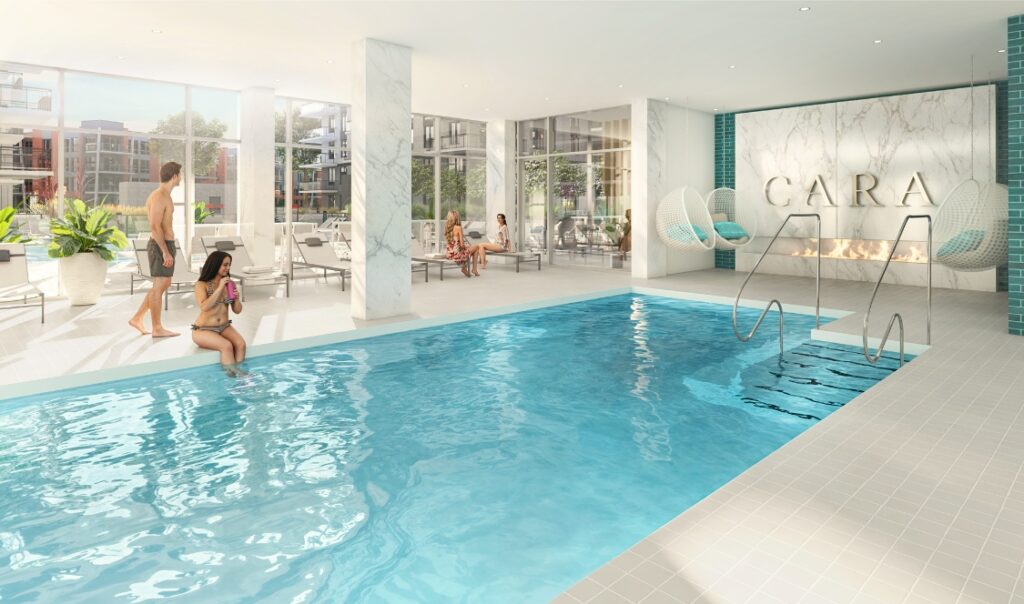 piscine intérieure du projet immobilier cara